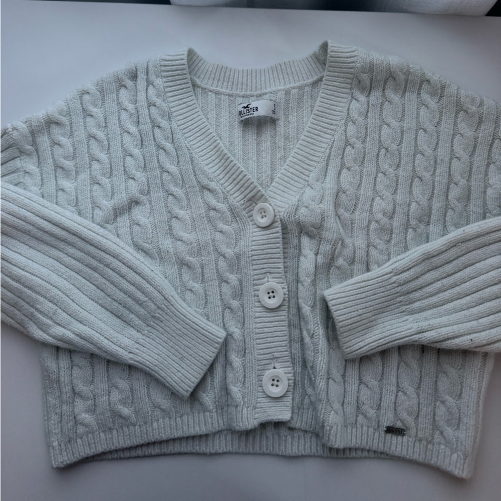 Hollister Women's Cable Knit Cardigan - Cream